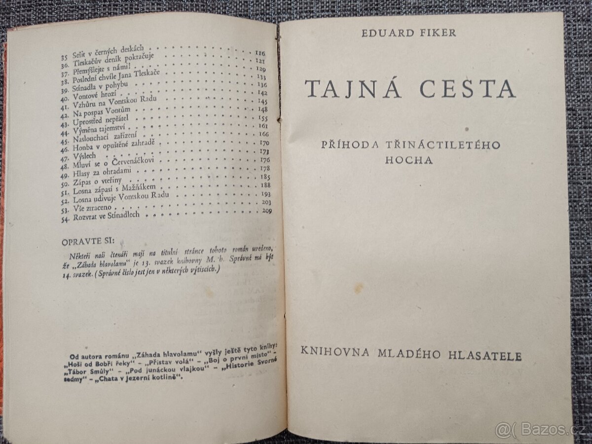 J. Foglar: 5x Knihy- Mladého hlasatele. 1938-9. Rychlé šípy. - 5