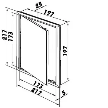 Montážní plastová dvířka bílá 200 × 200 mm - 5
