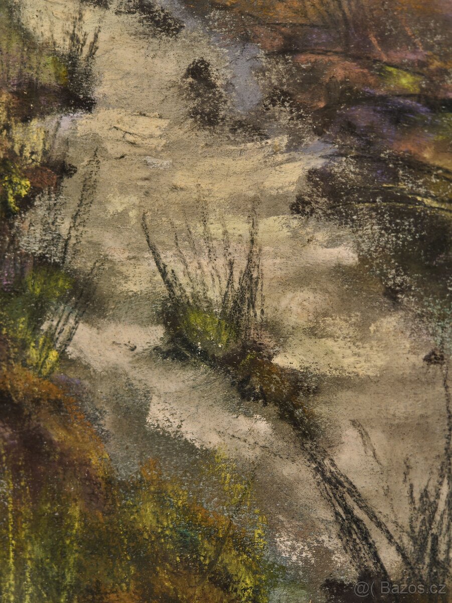 Cox Garstin (1892–1933), krajina, pastel pod sklem, 73 × 63 - 5