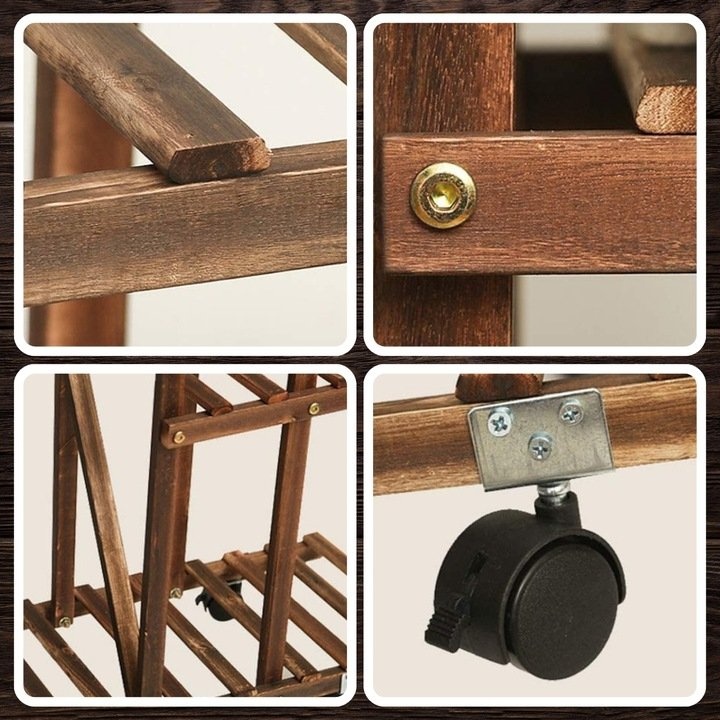 Veliký víceúrovňový pojízdný stojan na květiny - 5