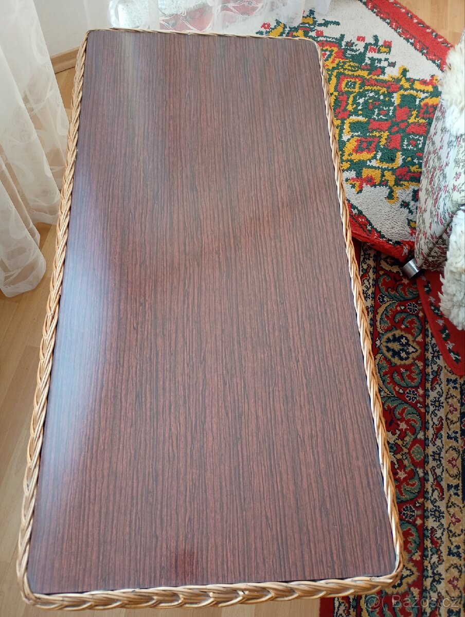 Retro konferenční stolek s poličkou - 5