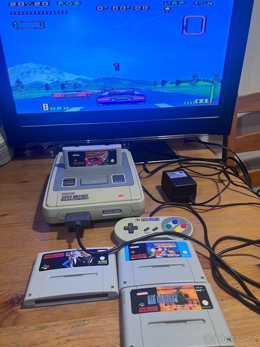 SNES konzole + hry LUFIA + Top Gear + Mickey + Air Cavalry - 5