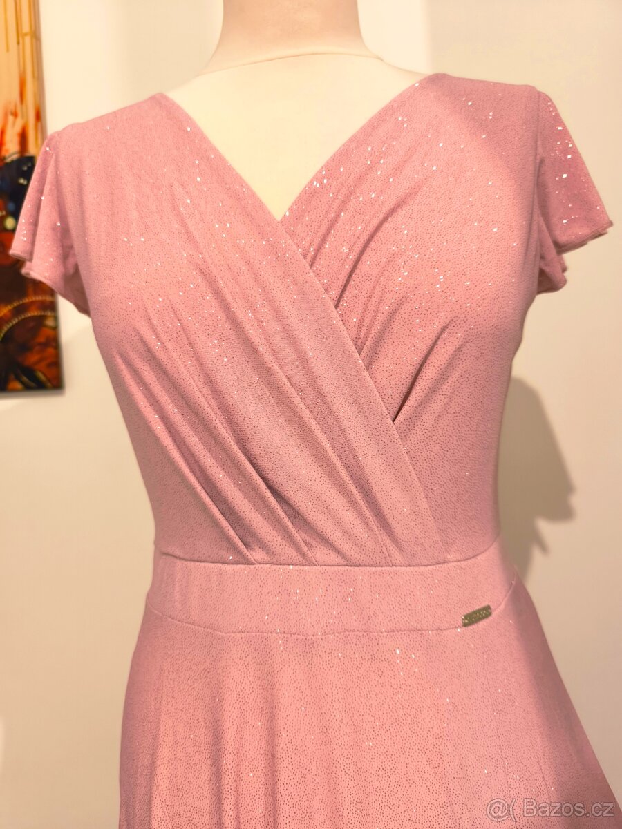 Třpytivé světle růžové šaty Numoco - 5