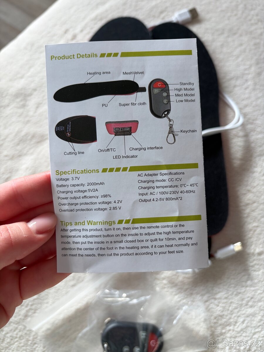 Elektrické vyhřívané vložky do bot - 5