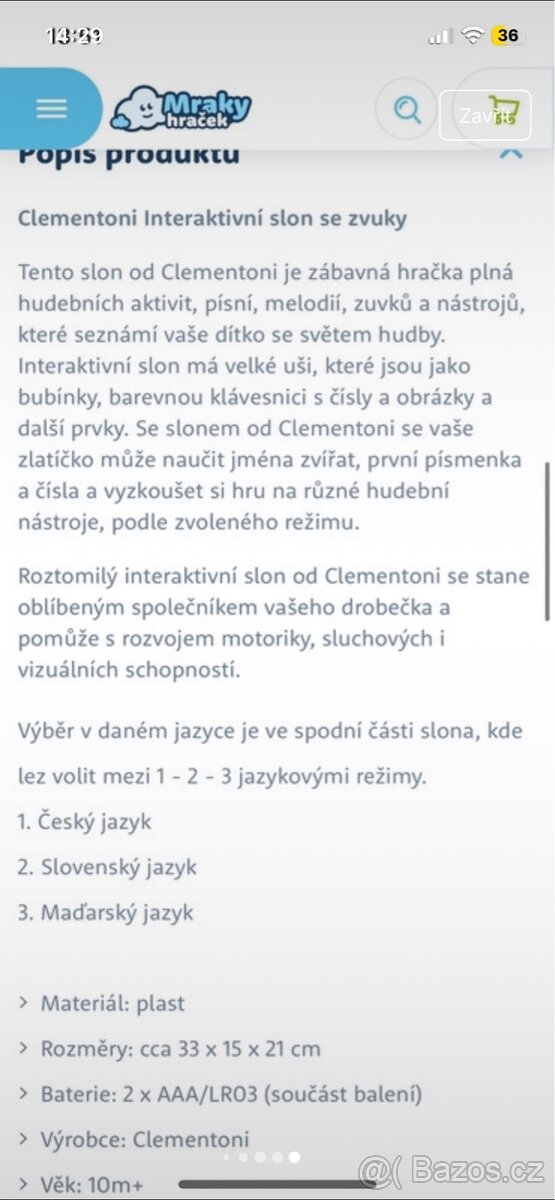 Clementoni Interaktivní slon se zvuky - 5