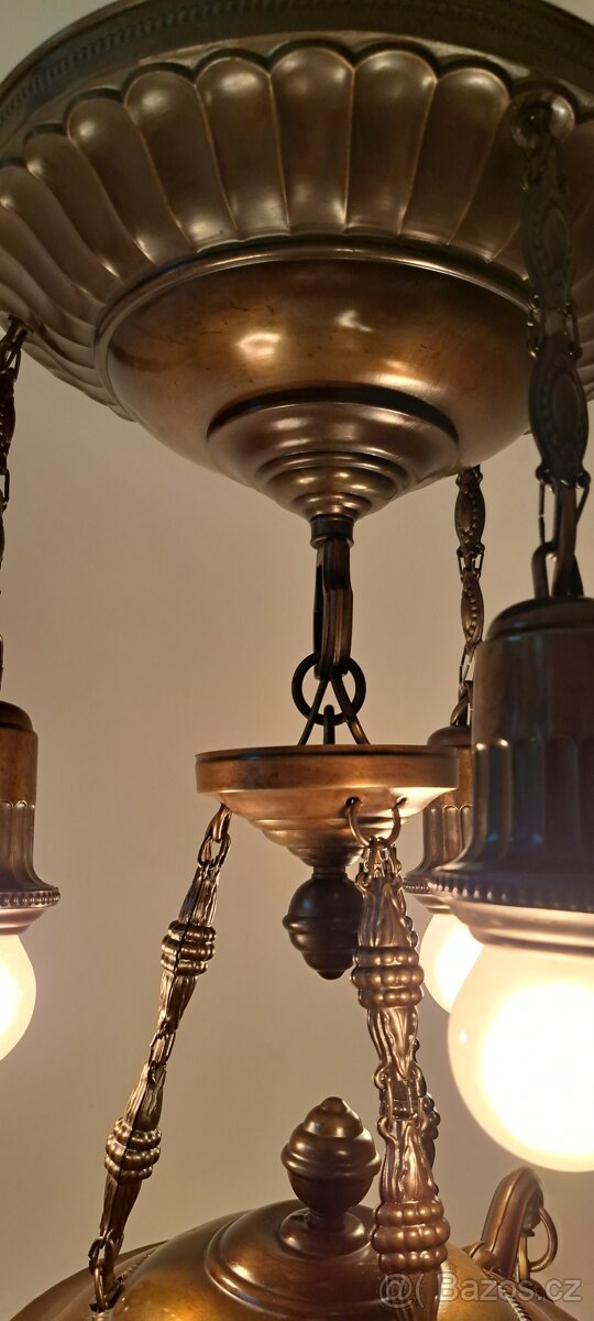 Starožitný lustr, secese, secesní - 5