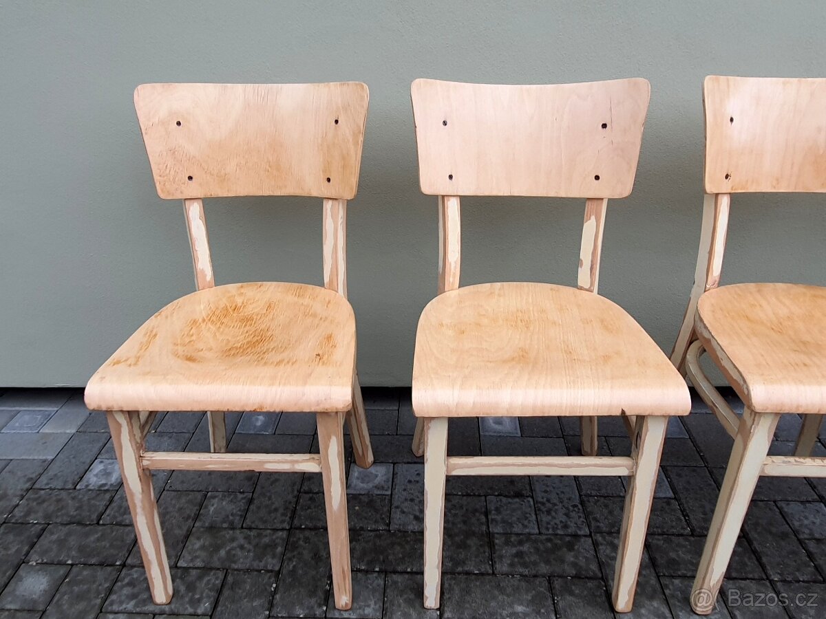 Celodřevěné jídelní židle TON po renovaci - 5