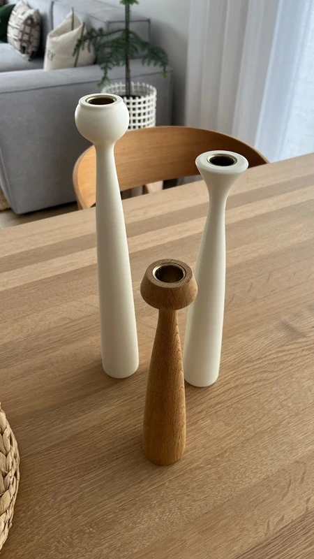 Designové svícny Applicata bílá/dub - 5