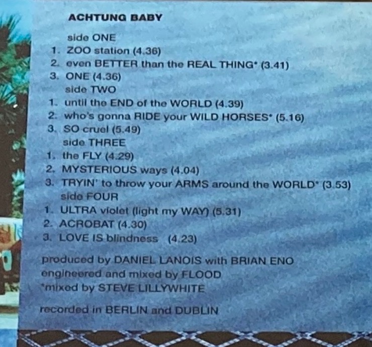 U2 Achtung Baby 4LP - 20th Anniversary Limited Edition RARE - 5