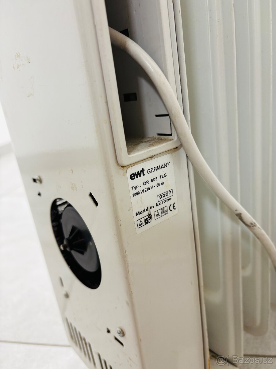 Olejový elektrický přimotop ohřívač EWT OR 901 2000 W - 5