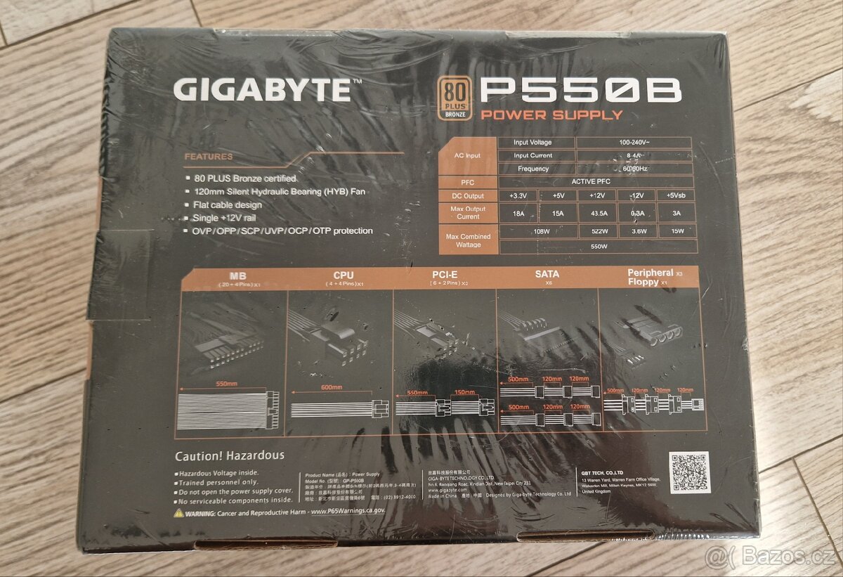 ATX zdroj Gigabyte P550B - NOVÝ - 5