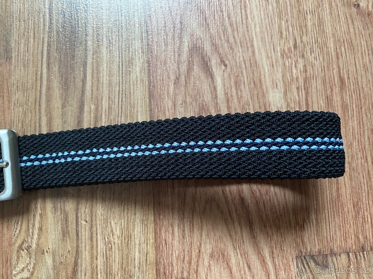 Nový pánský pružný opasek Bandi -L/XL, černý s modrými pruhy - 5