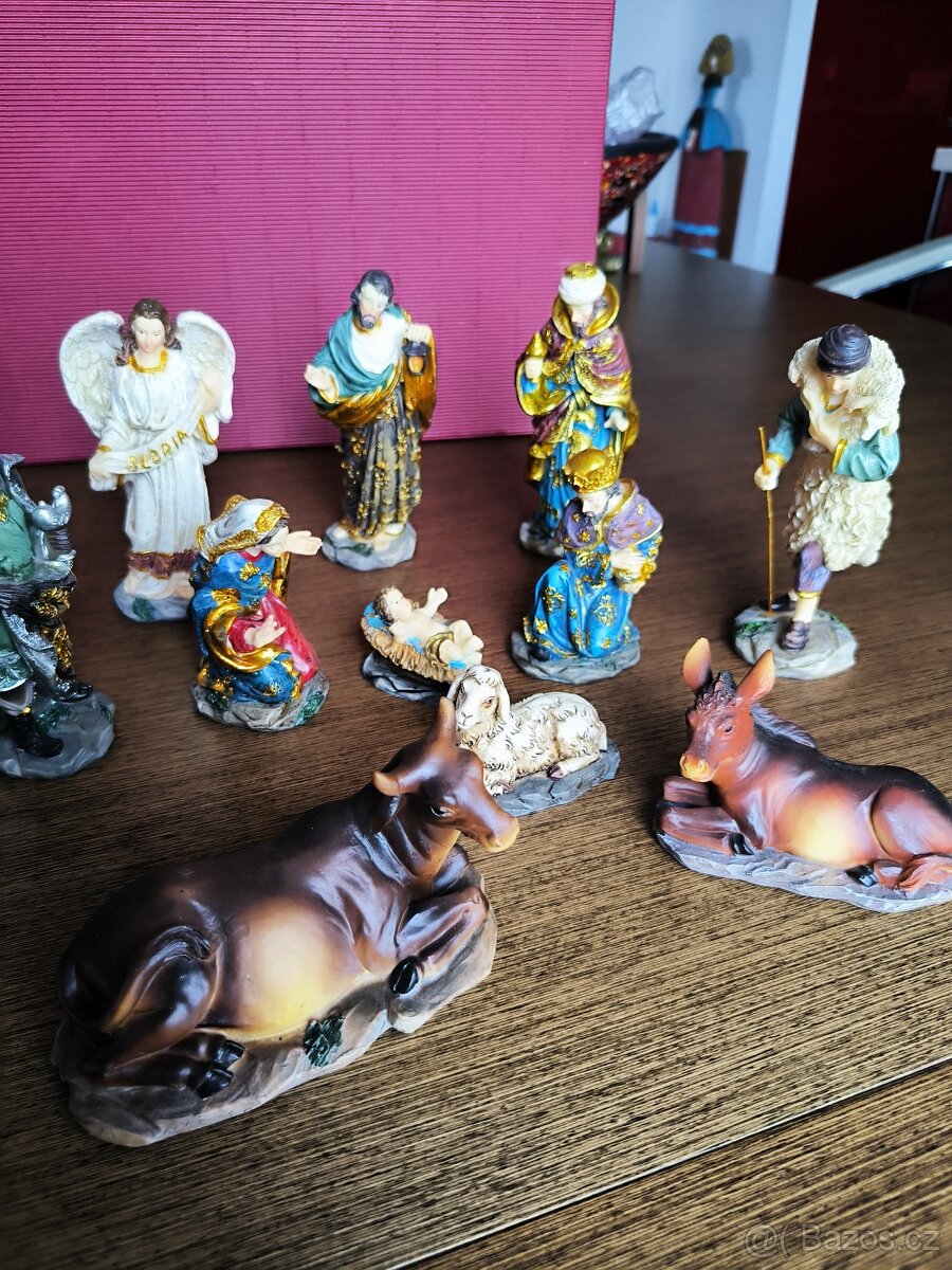 Betlém figurky 11 figurek z pryskyřice , 15 cm Nádhera - 5