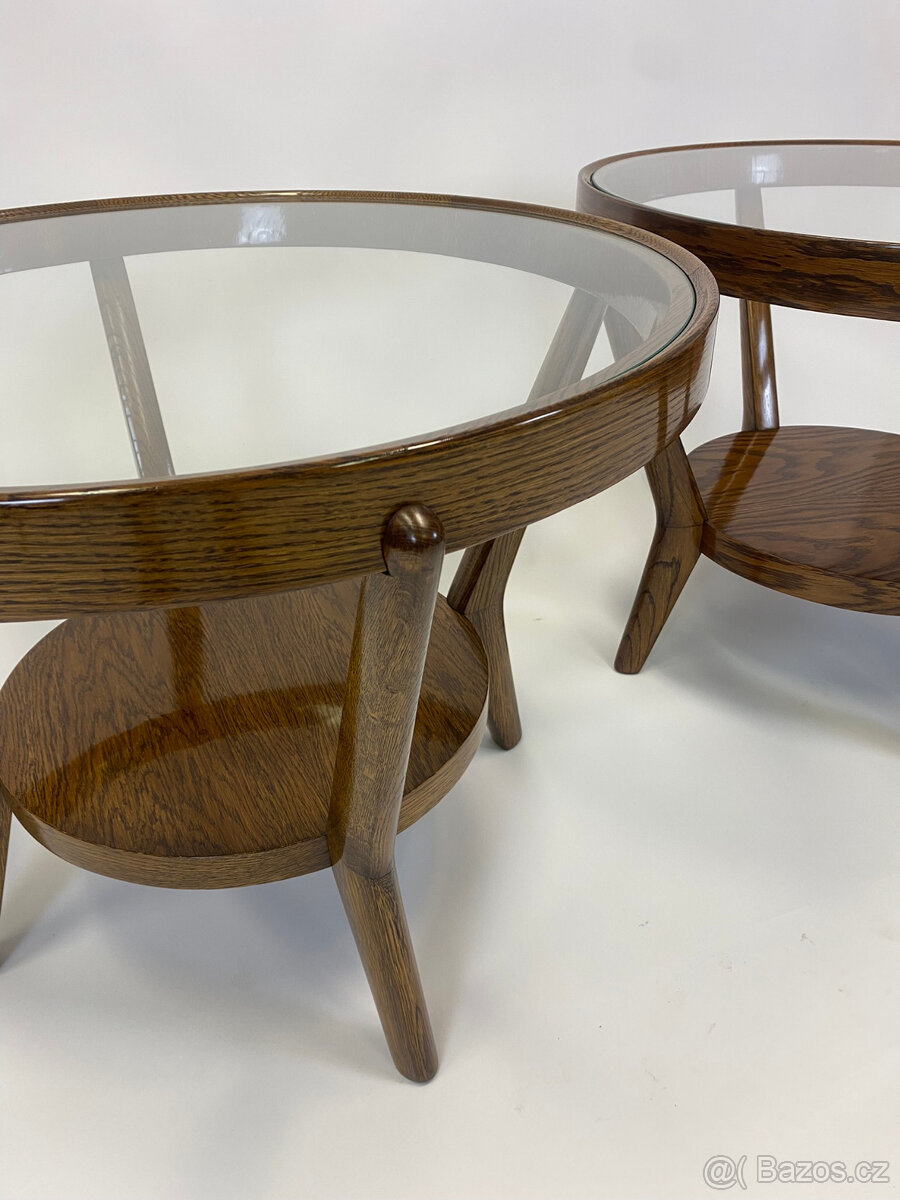 Luxusní stolek Kropáček - renovace, šelak, nové sklo, ..TOP - 5