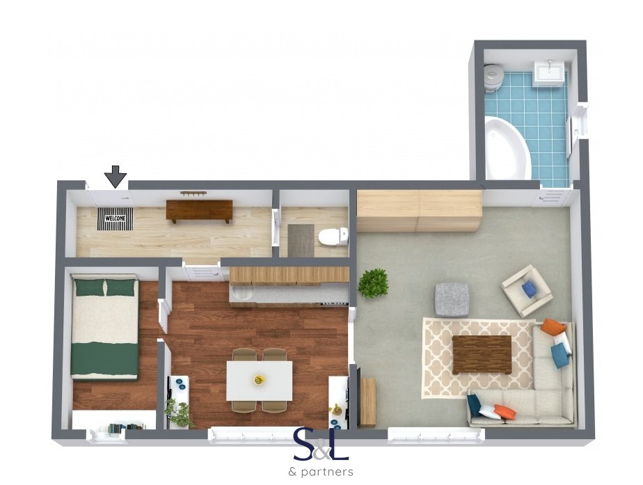 Prodej bytu 2+1 47 m², Velké Březno - Valtířov, ev.č. 01338 - 5