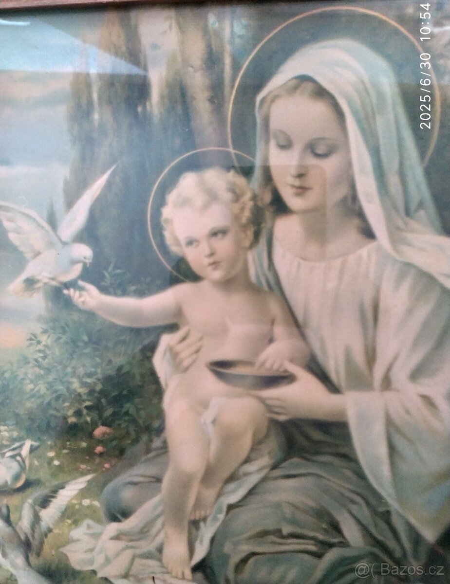 Nabízím sakrální obrazy ve větších zdobných rámech - 5