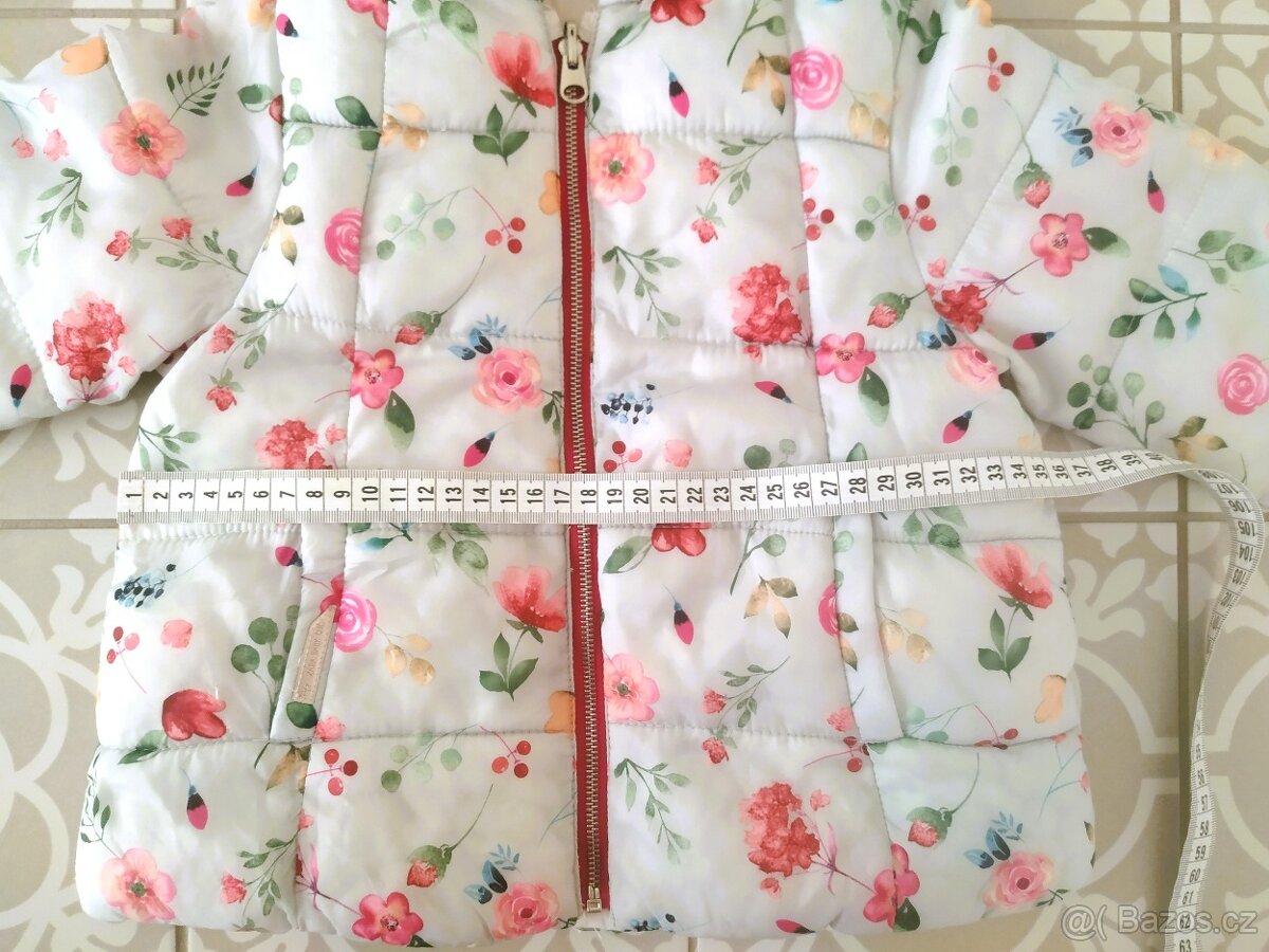 Kytičkovaná přechodová nádherná bunda Zara jarní jaro 92 - 5