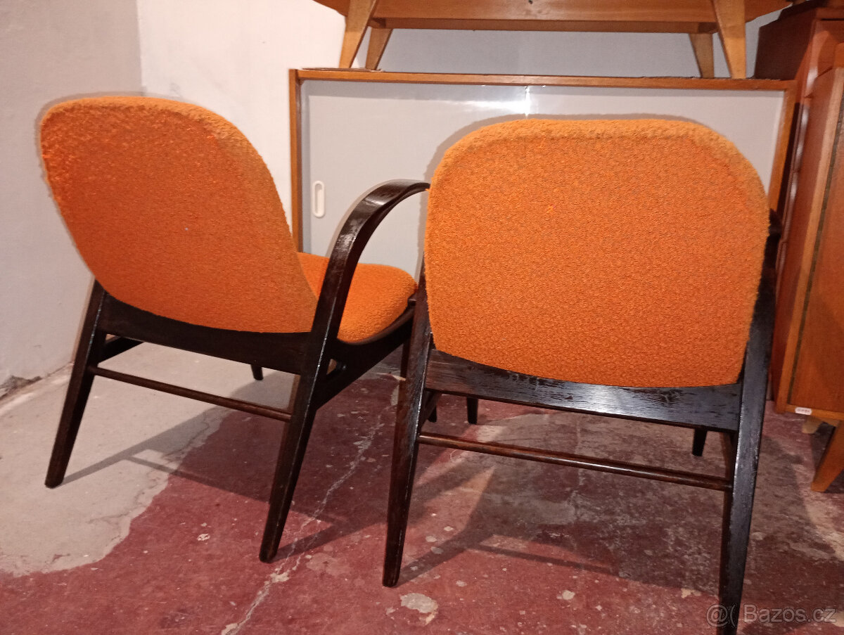 RETRO Křesla JAN VANĚK,vyr. ÚLUV,pár - 5