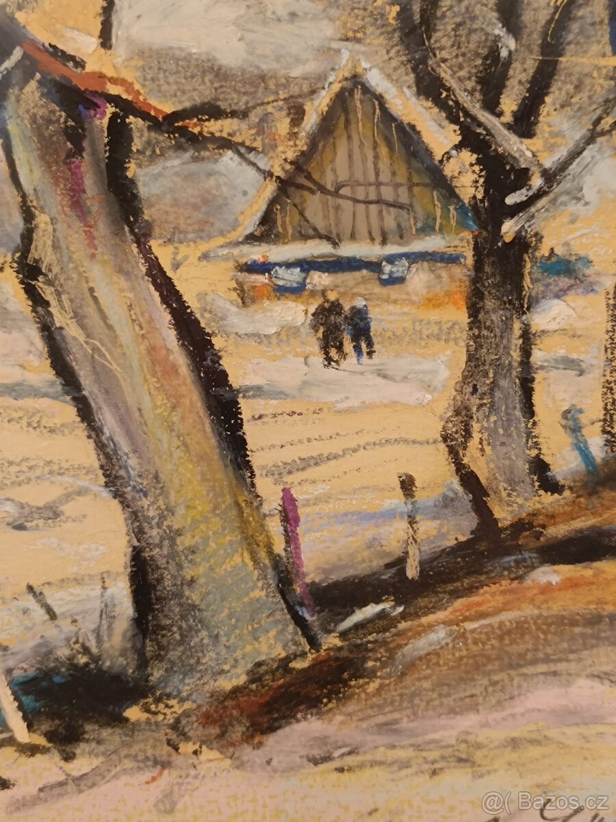 Obraz Jaroslav Frohlich, Staré ořechy 1972, olej 63x69 - 5