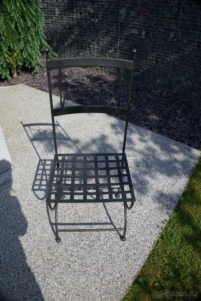 Kovová židle černá - 5