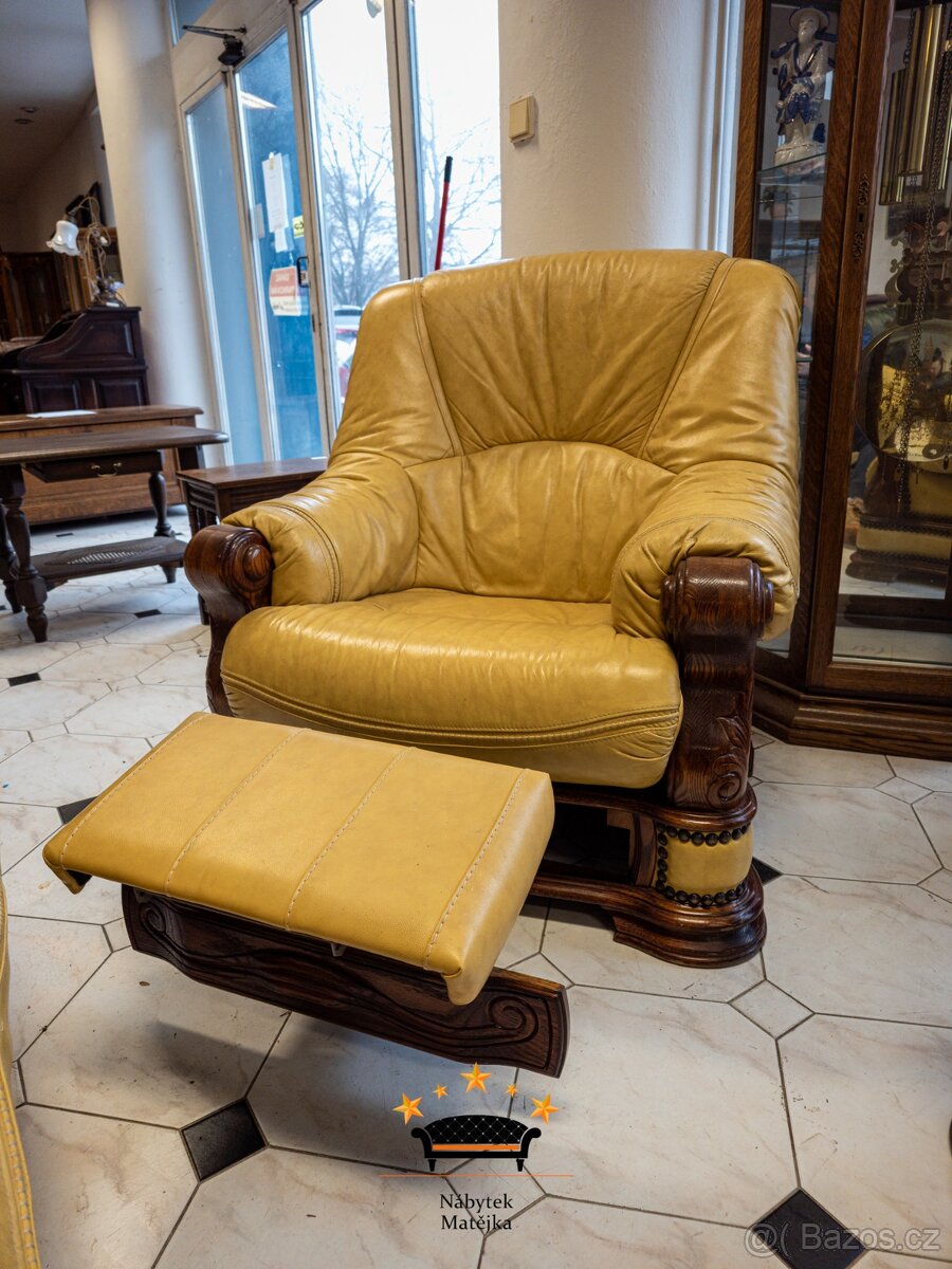 Sedací kožená souprava 3+1+1 - 5