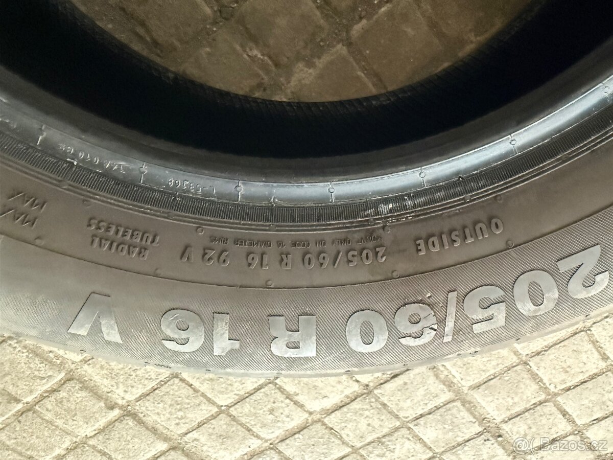 prodám letní pneumatiky 205/60/16 Continental celá sada - 5