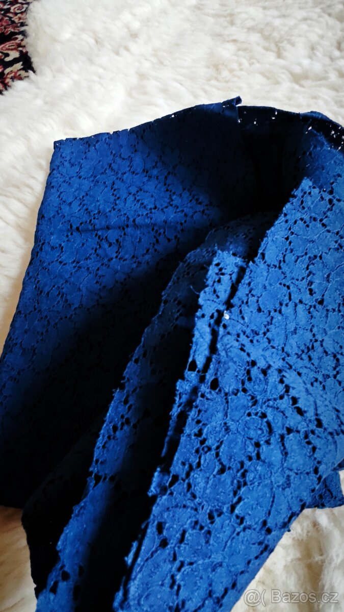 Luxusní látky - vínová a modrá - 5