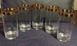 Sada skleniček se zlatým proužkem 2 velikosti - 5