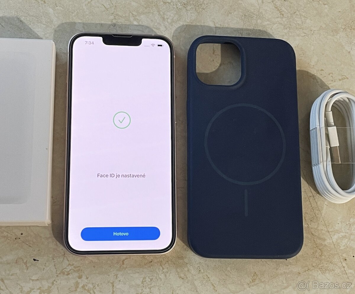 TOP STAV - Apple Iphone 13 128GB růžový baterie 100% - 5