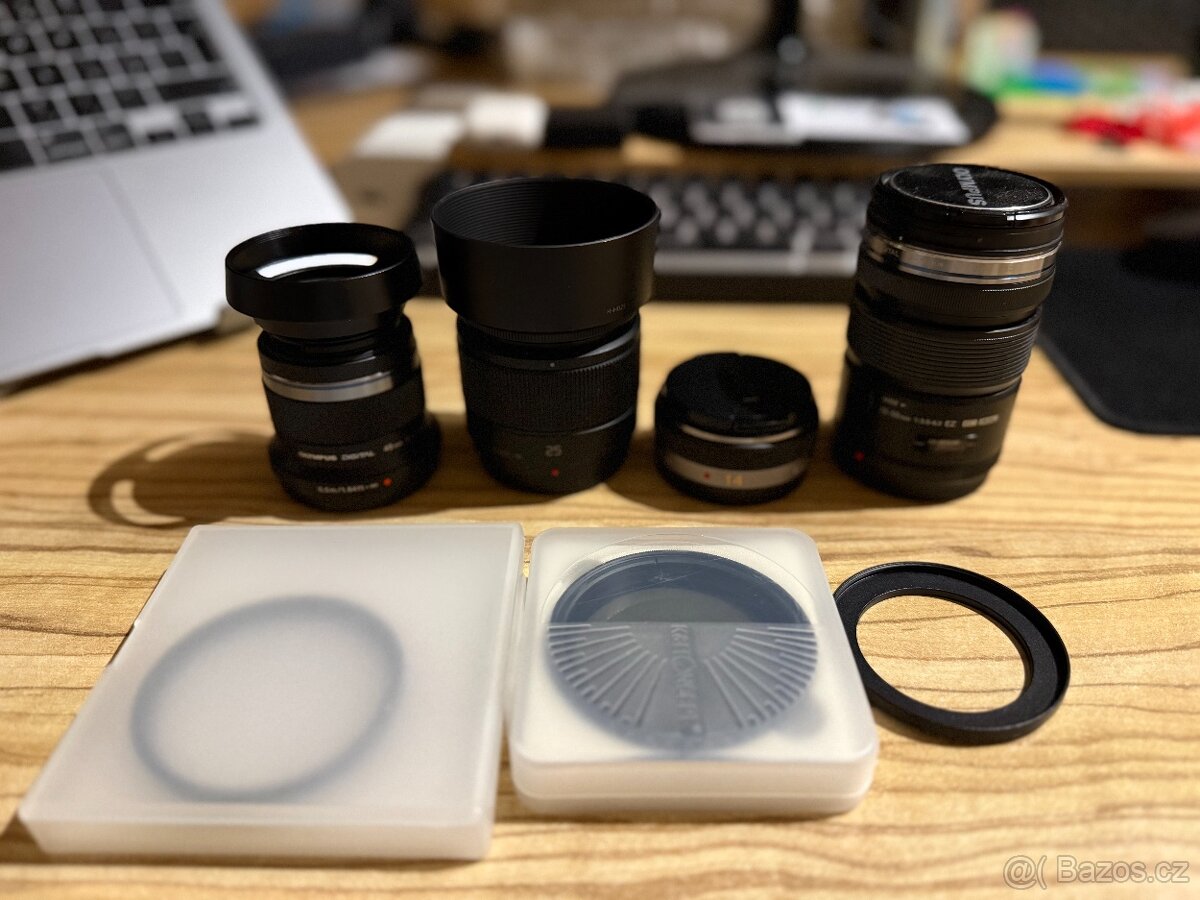 Micro 4/3 výbavu – Panasonic GH5 + Olympus E-M1 Mark II + 6 - 5