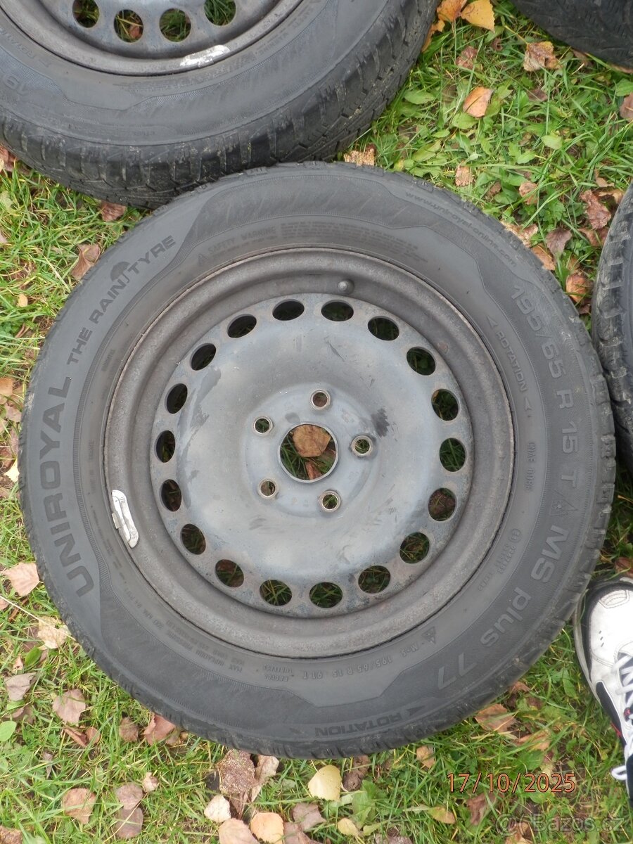 4xObutá zimní sada ŠKODA OCTAVIA 2 15tky. ET 47 195/65 R15 - 5