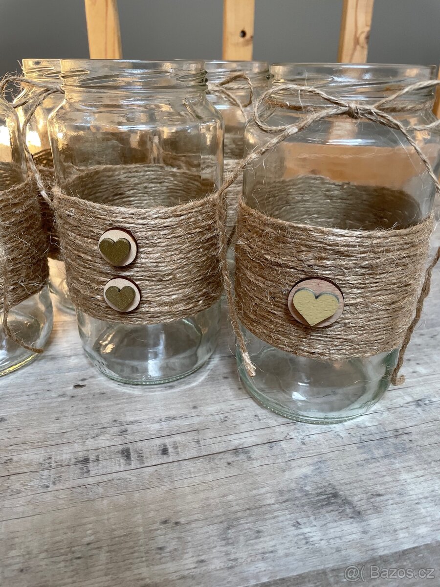 Svatební dekorace sklenice 0,7l - 5