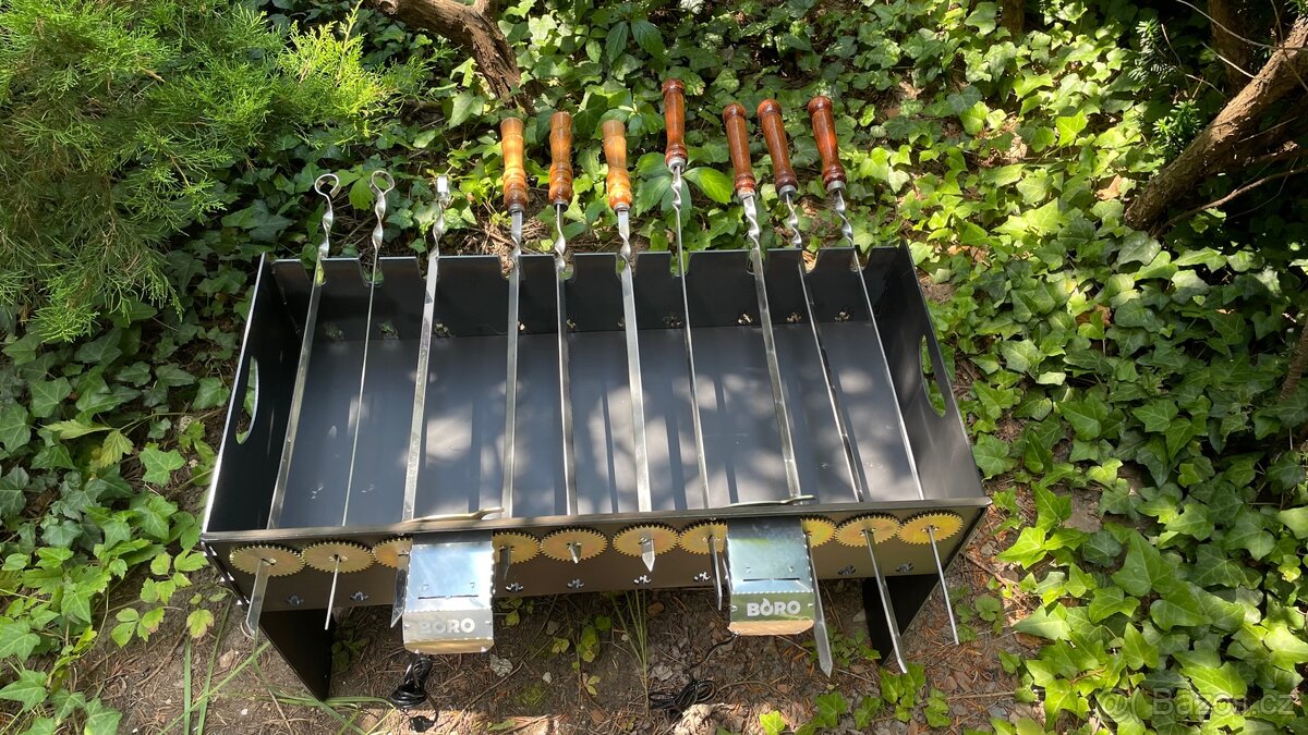 Automatický ocelový gril na špízy - šašlík(10 /8pozic) - 5