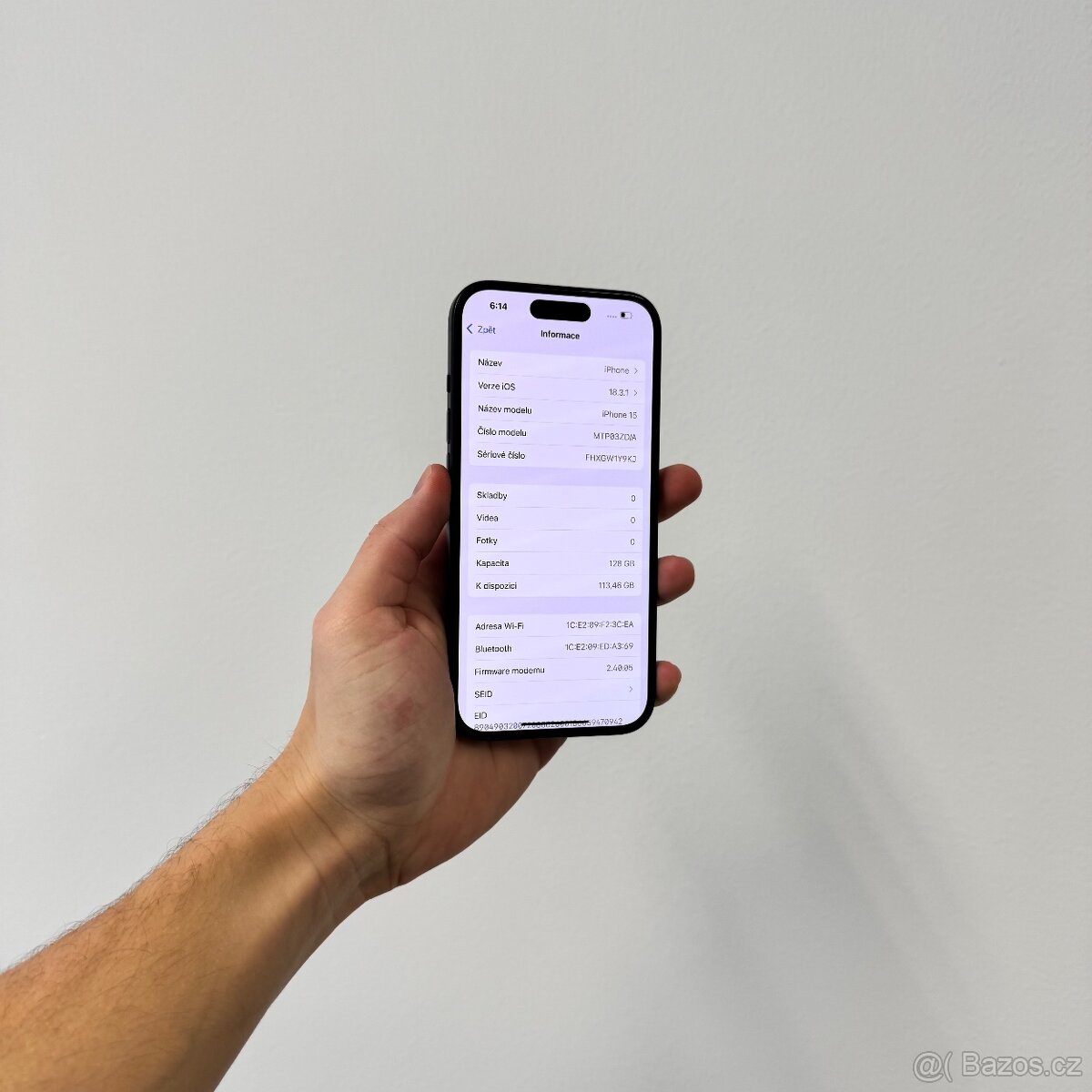 APPLE IPHONE 15 128GB-ČERNÝ 99% BATERIE,ZÁRUKA - 5