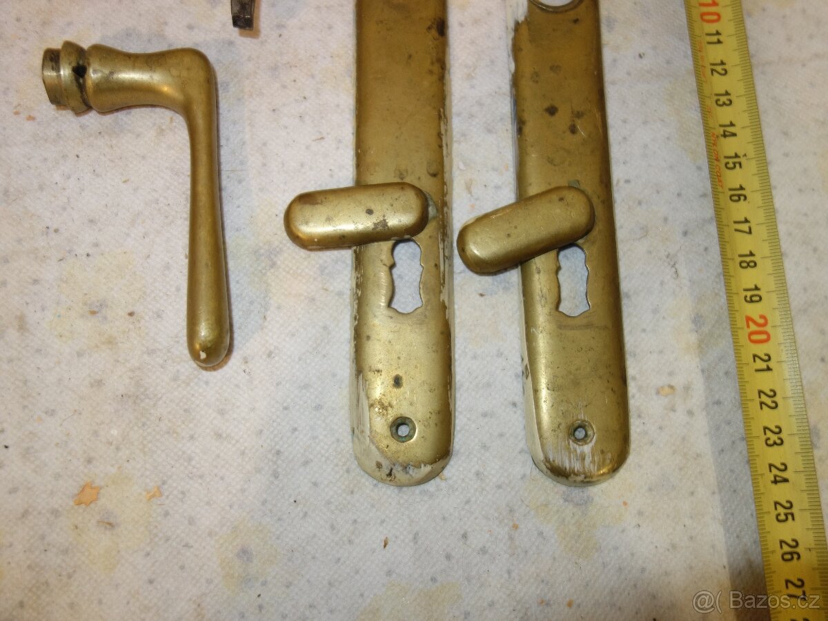 Stará mosazná klika od dveří č.2 - 5
