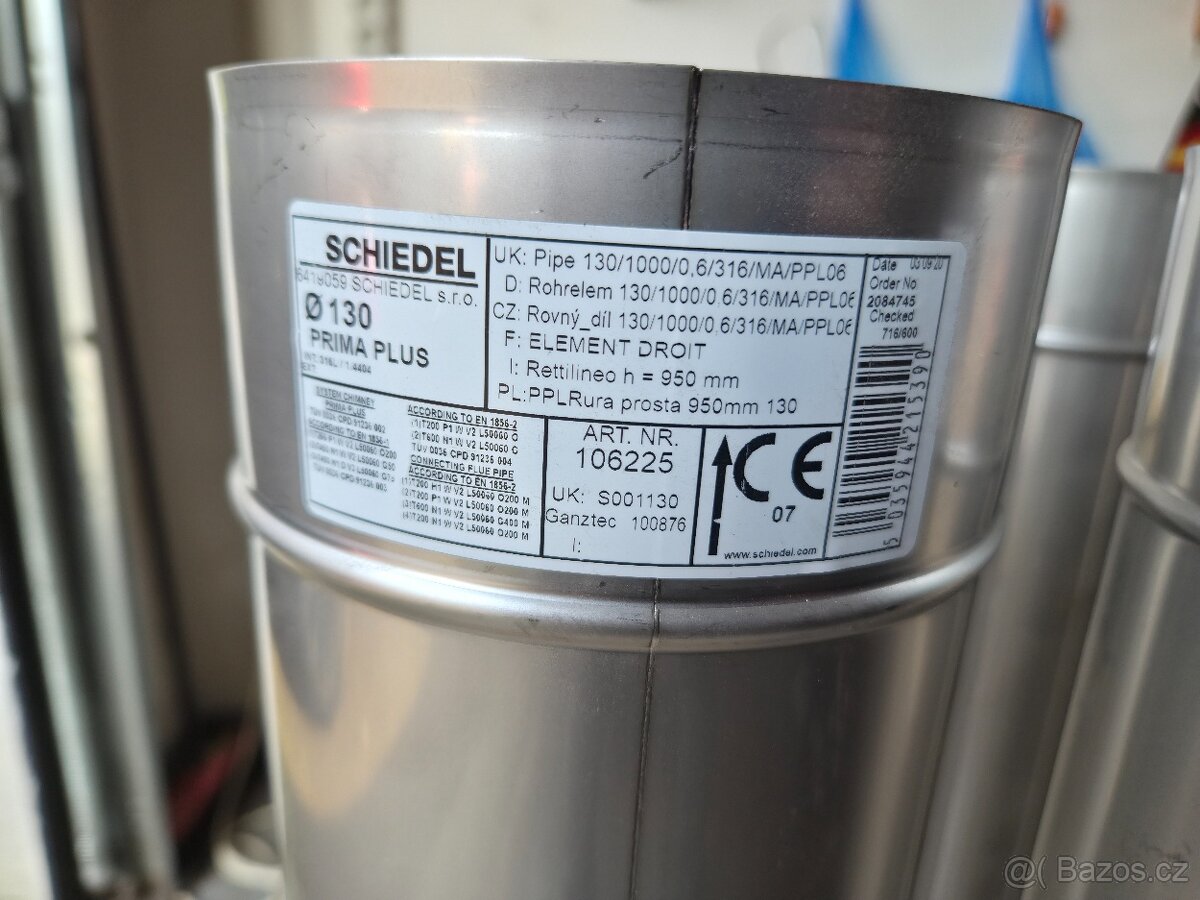 Komín nerezový průměr 130mm, NOVÝ - 5