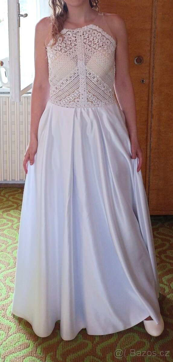 Boho svatební šaty s krajkou - 5