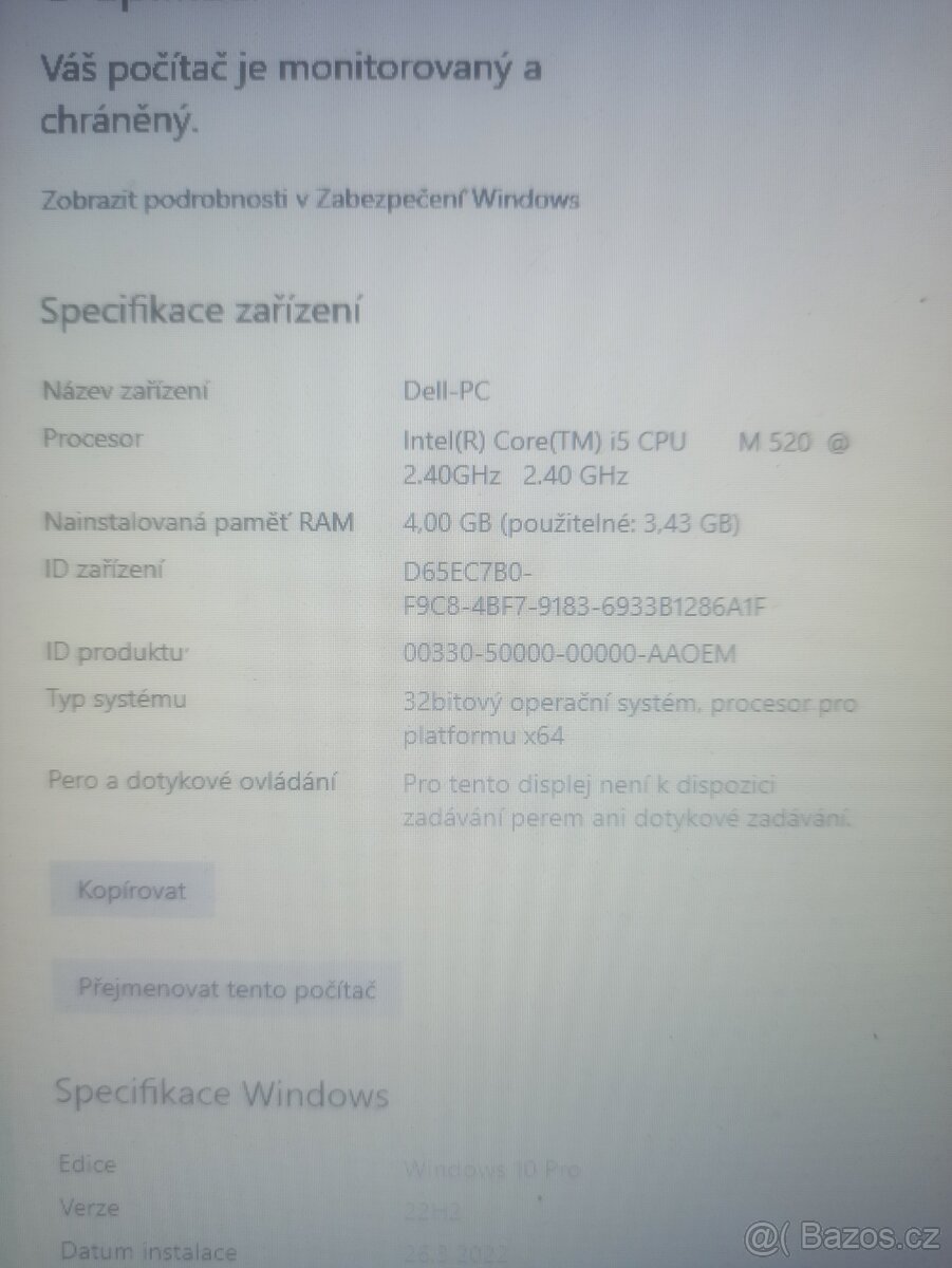 Prodám použitý notebook DELL Windows 10 - 5