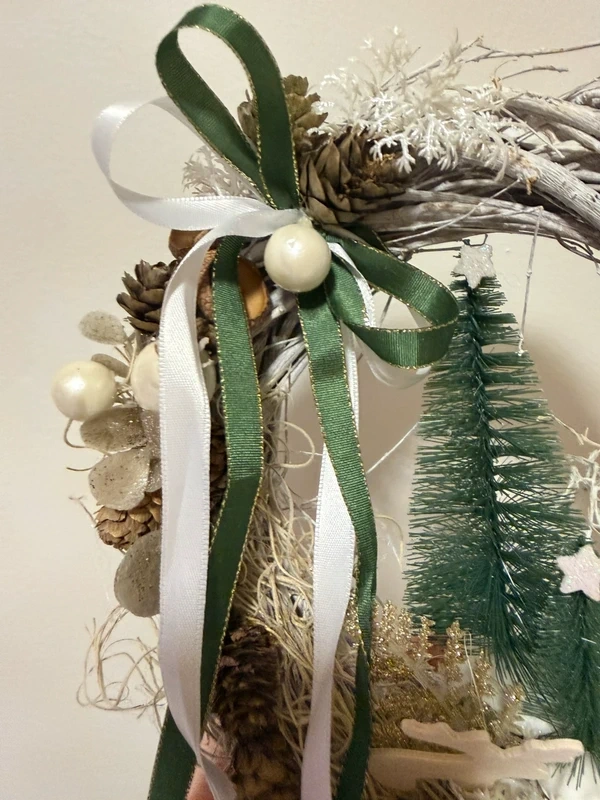 Zimní věnec na dveře-nový ruční práce - 5