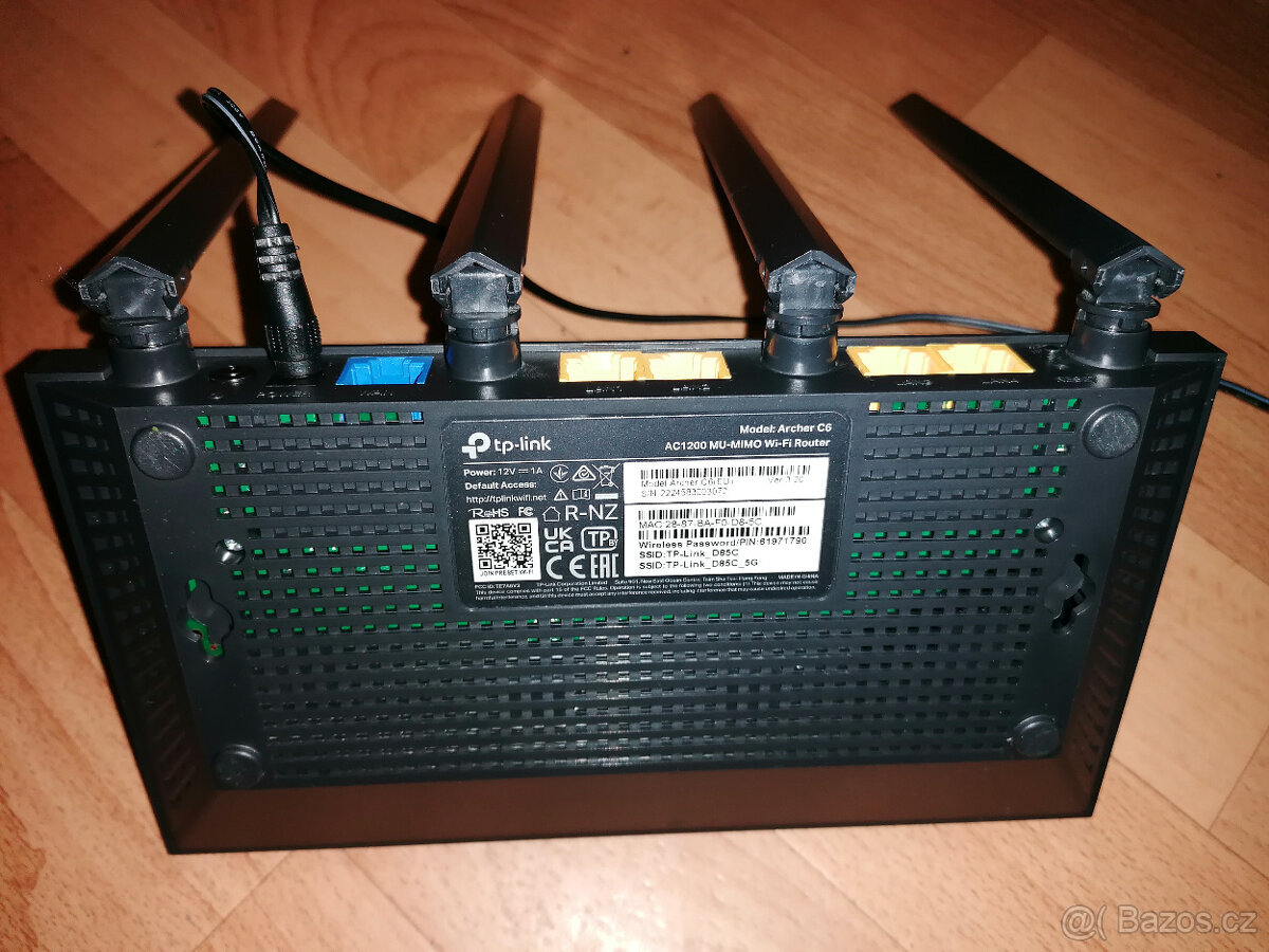 Výkonný TP-Link Archer C6 AC1200 MU-MIMO Wi-Fi Router - 5