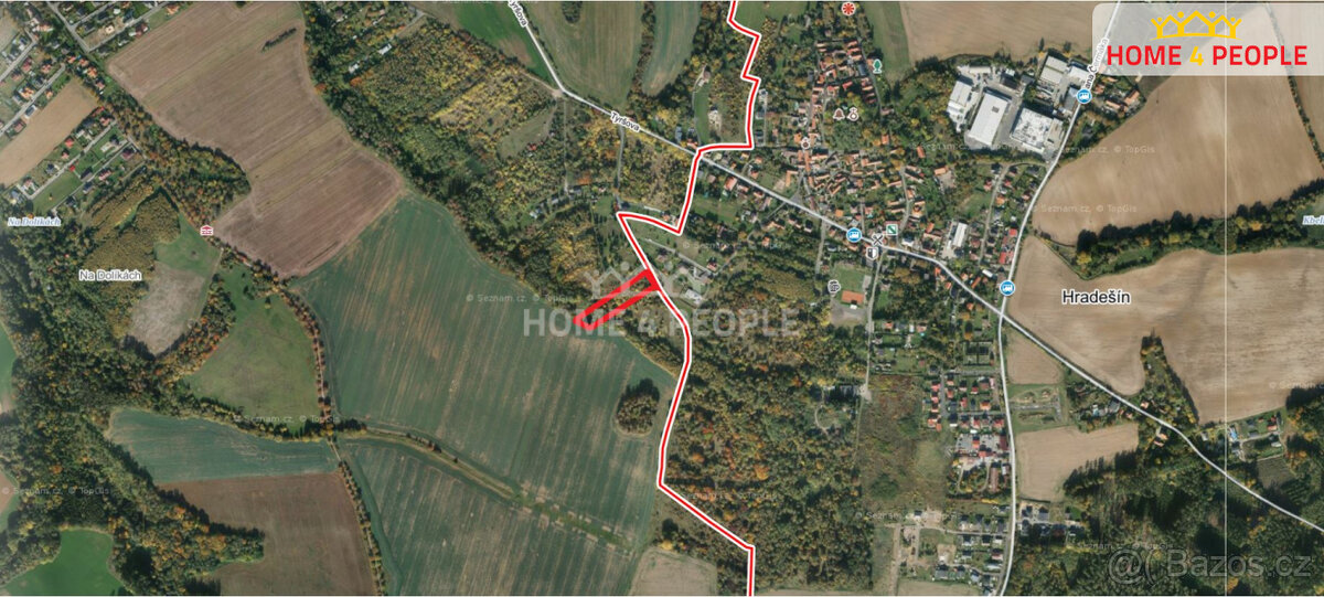 Prodej pozemku 2614 m2 v obci Hradešín - Praha východ. - 5
