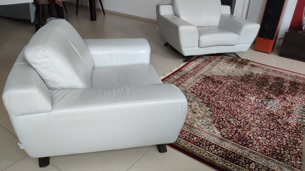 Kožená Italská sedací souprava + křesla - 5