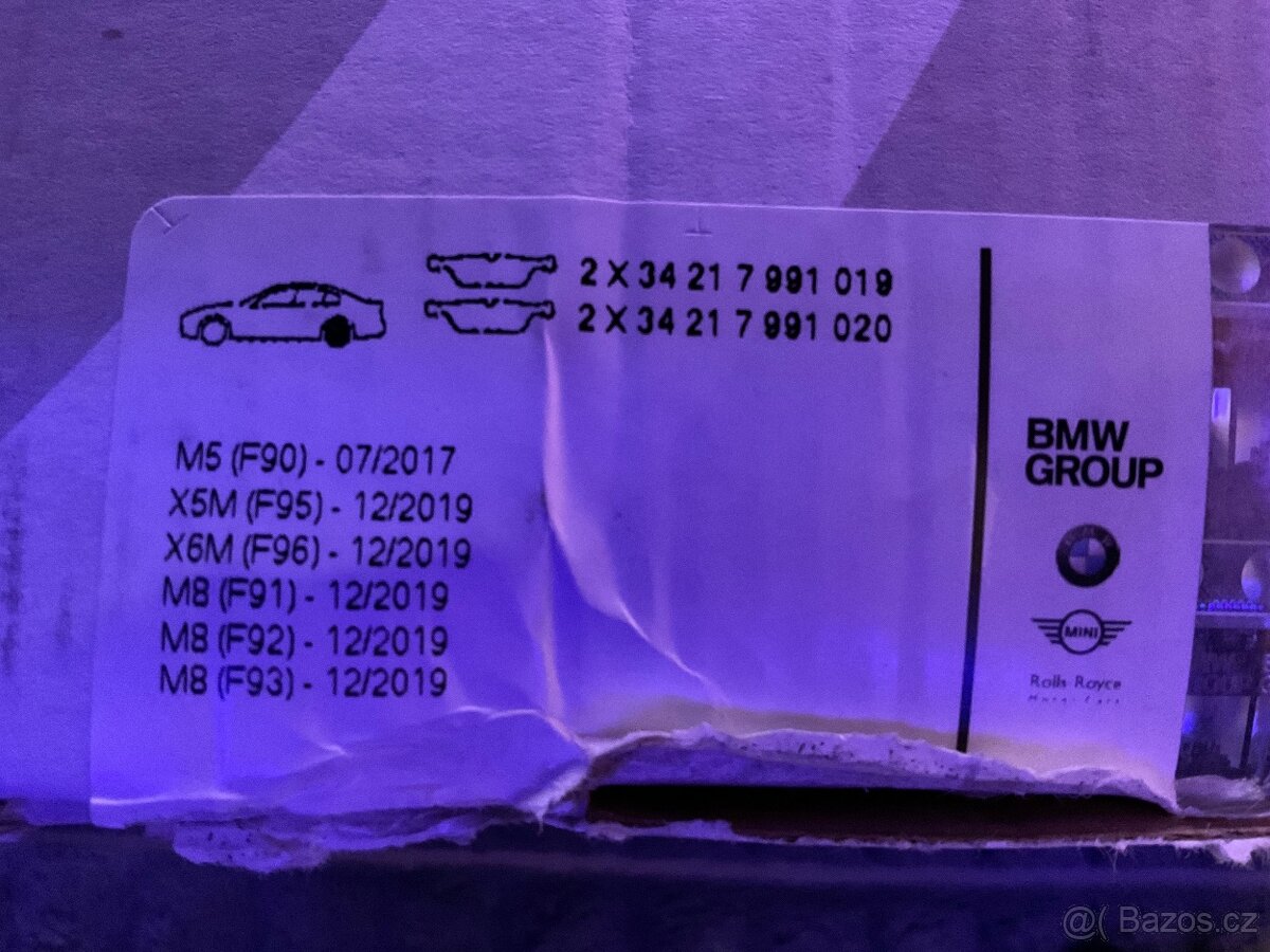 BMW M5 M8 X5M X6M zadní originální brzdové destičky - 5