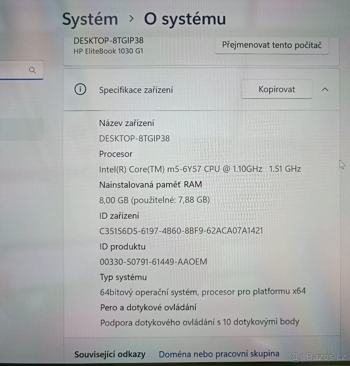 Dotykový Notebook HP EliteBook 1040 Folio G1/ 8GB RAM/Win 11 - 5