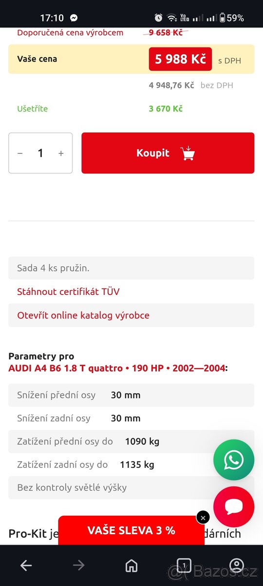 Sportovni pružiny Audi - 5