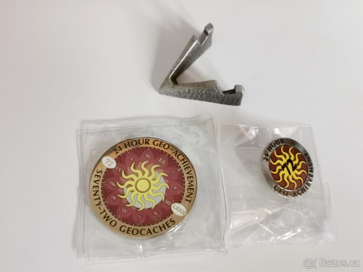 Geocaching Geocoin Achievement set - 72 nálezů/24h - 5