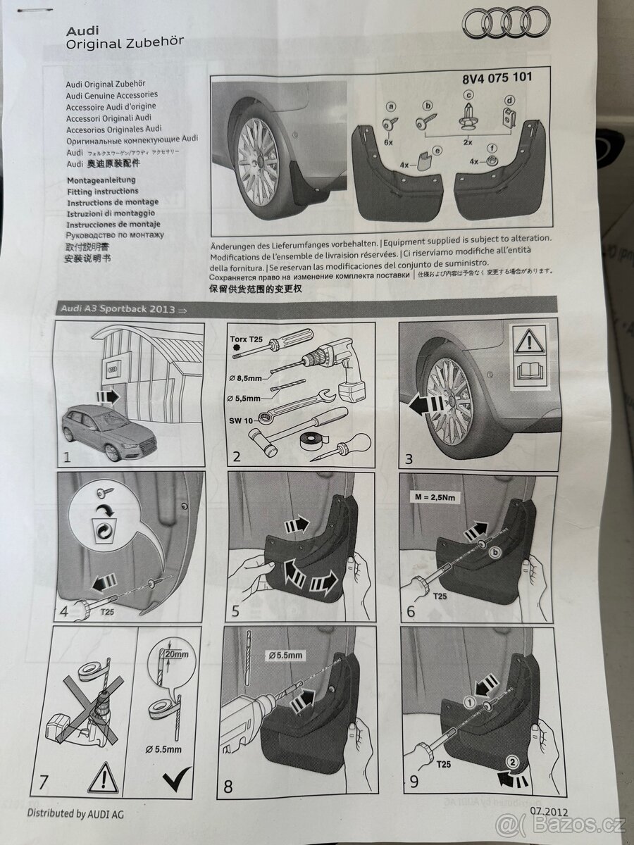Lapače nečistot Audi A3 Sportback - 5