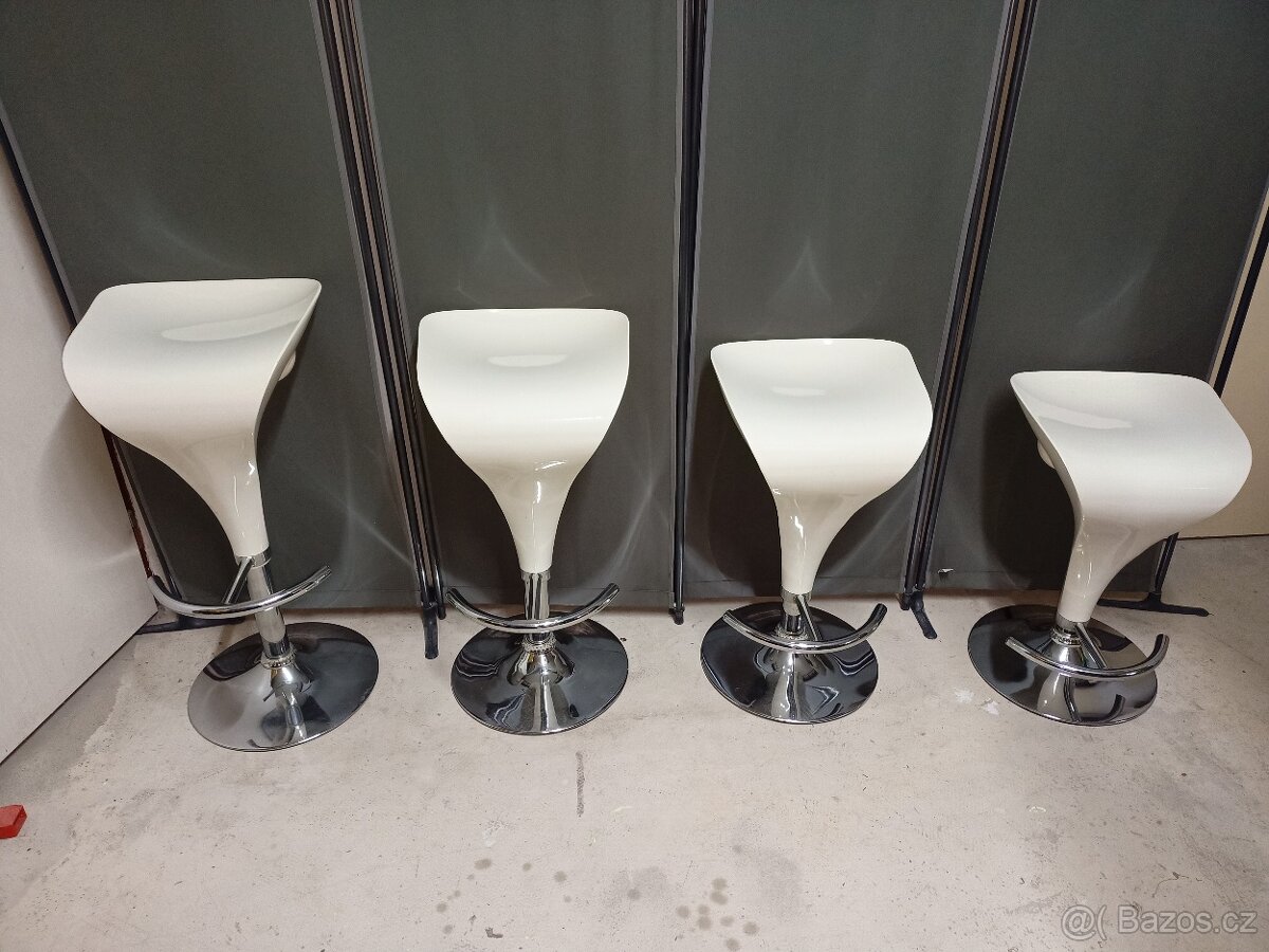 Prodám 4 x krásné výškově stavitelné otáčecí barové židle - 5