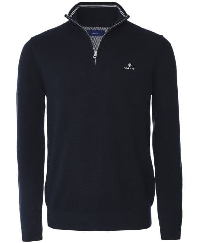 GANT NAVY VLNĚNÝ SLIM PÁNSKÝ SVETR L(L-XL) - 5