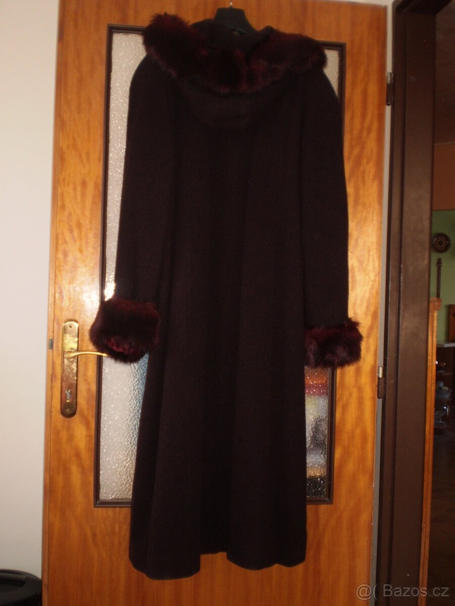 kabát dámský - 3/4 délky - kožich s kapucí - velký XXXL - 5
